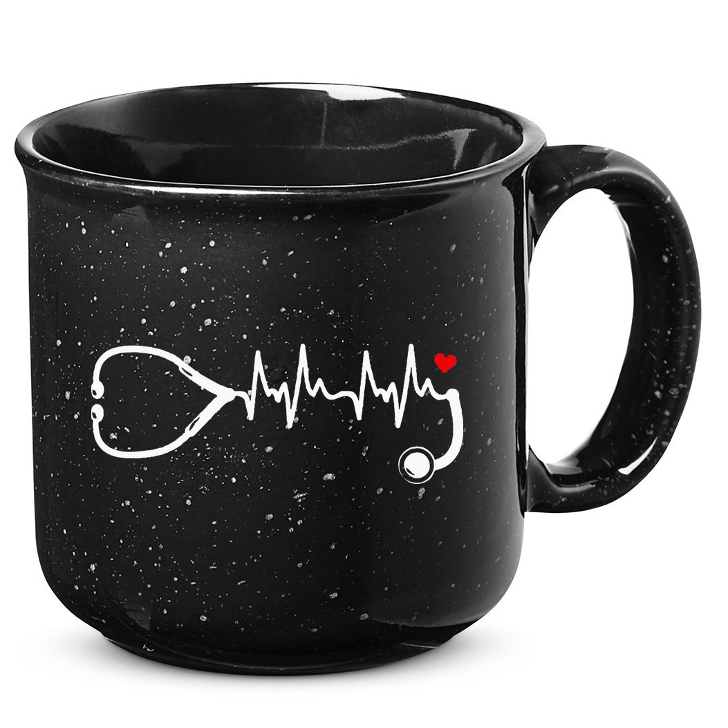 Nurse Heartbeat Clothing Stethoscope Heart Student Nurse 15oz Campfire Ceramic Mug