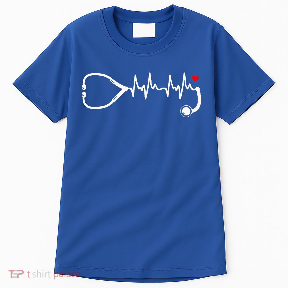 Nurse Heartbeat Clothing Stethoscope Heart Student Nurse Tall T-Shirt