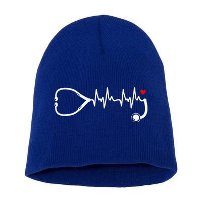 Nurse Heartbeat Clothing Stethoscope Heart Student Nurse Short Acrylic Beanie