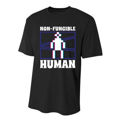 Nongiftfungible Hu Cryptocurrency Blockchain Trader Crypto Gift Youth Performance Sprint T-Shirt