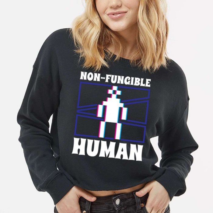 Nongiftfungible Hu Cryptocurrency Blockchain Trader Crypto Gift Cropped Pullover Crew