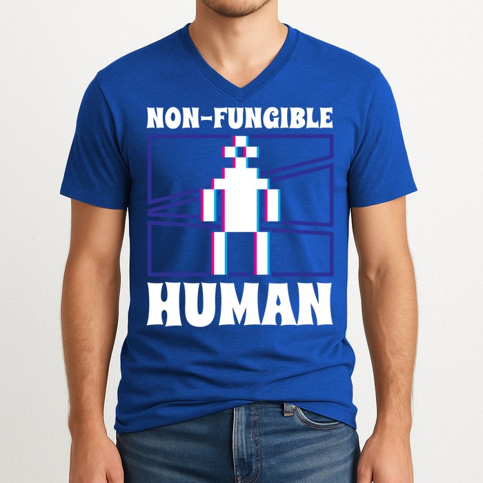 Nongiftfungible Hu Cryptocurrency Blockchain Trader Crypto Gift V-Neck T-Shirt