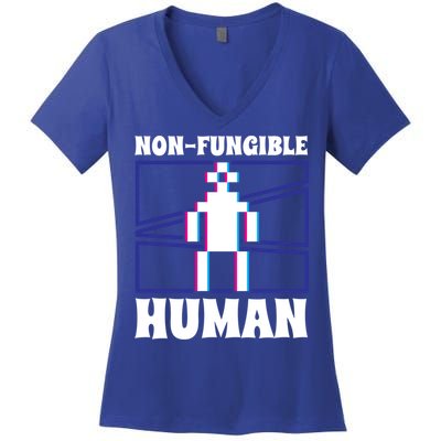 Nongiftfungible Hu Cryptocurrency Blockchain Trader Crypto Gift Women's V-Neck T-Shirt