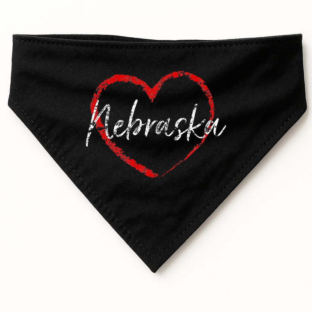 Nebraska Heart Cute Ladies Mom Gift USA-Made Doggie Bandana