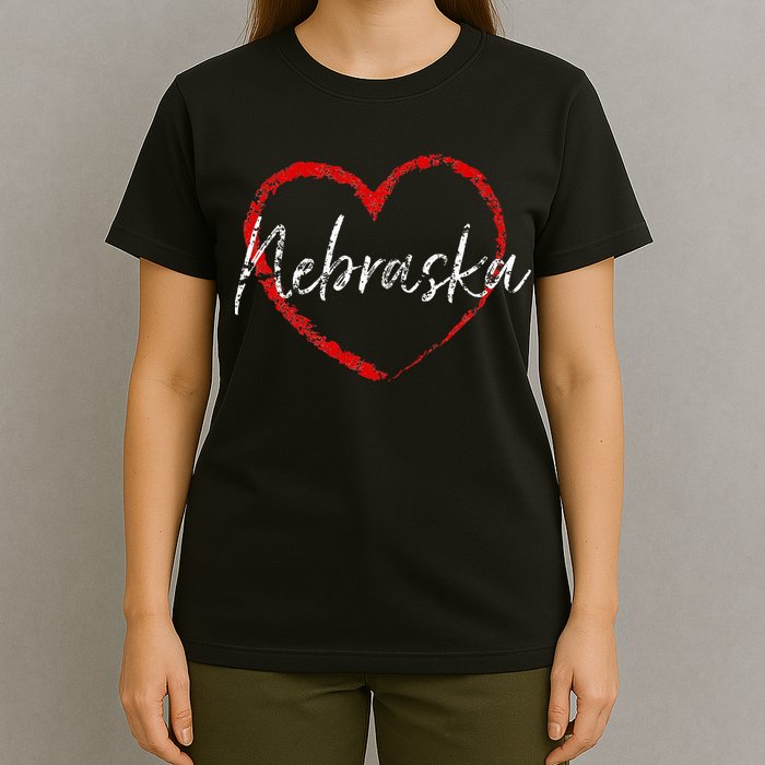 Nebraska Heart Cute Ladies Mom Gift T-Shirt