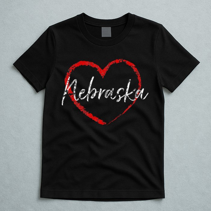 Nebraska Heart Cute Ladies Mom Gift T-Shirt