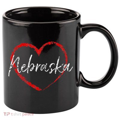 Nebraska Heart Cute Ladies Mom Gift 11oz C Handle Ceramic Mug