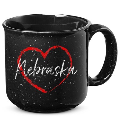 Nebraska Heart Cute Ladies Mom Gift 15oz Campfire Ceramic Mug