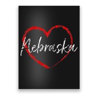 Nebraska Heart Cute Ladies Mom Gift Poster