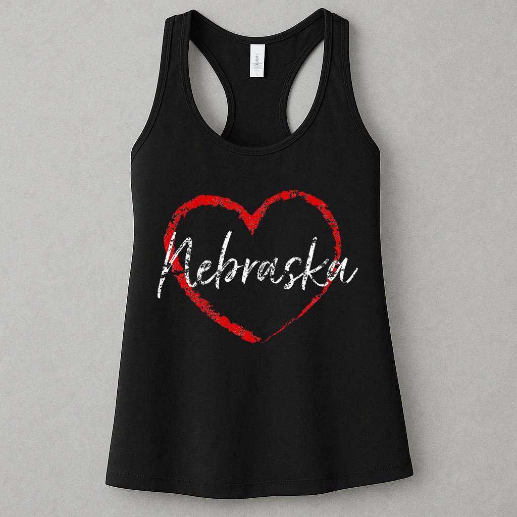 Nebraska Heart Cute Ladies Mom Gift Womens Tank Top