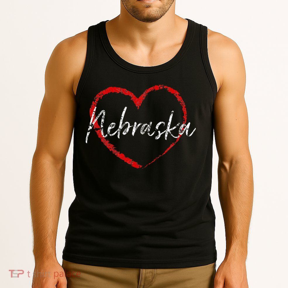 Nebraska Heart Cute Ladies Mom Gift Tank Top