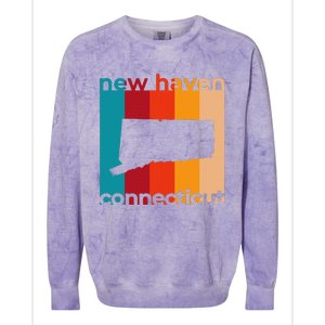 New Haven Connecticut Retro Cutout Ct Souvenir Colorblast Crewneck Sweatshirt