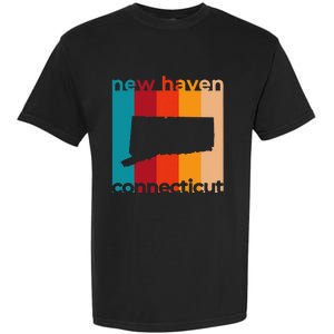 New Haven Connecticut Retro Cutout Ct Souvenir Garment-Dyed Heavyweight T-Shirt