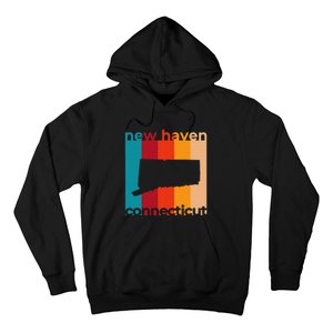 New Haven Connecticut Retro Cutout Ct Souvenir Hoodie