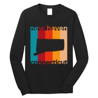 New Haven Connecticut Retro Cutout Ct Souvenir Long Sleeve Shirt