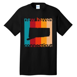 New Haven Connecticut Retro Cutout Ct Souvenir Tall T-Shirt