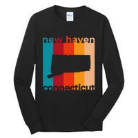 New Haven Connecticut Retro Cutout Ct Souvenir Tall Long Sleeve T-Shirt