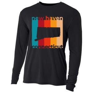 New Haven Connecticut Retro Cutout Ct Souvenir Cooling Performance Long Sleeve Crew