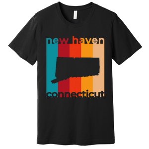 New Haven Connecticut Retro Cutout Ct Souvenir Premium T-Shirt