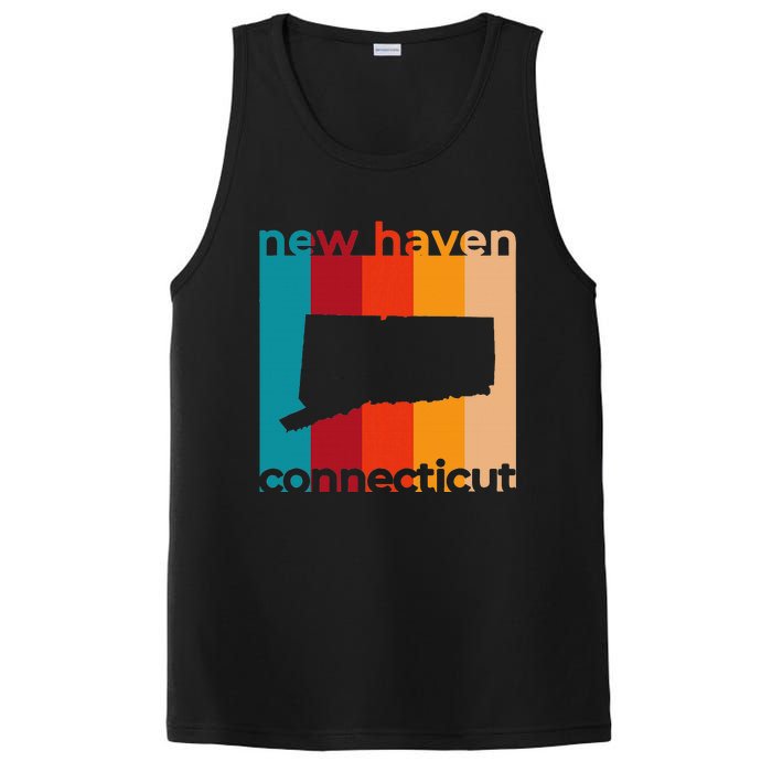 New Haven Connecticut Retro Cutout Ct Souvenir PosiCharge Competitor Tank