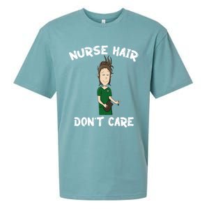 Nurse Hair Dont Care Funny Nursing Gift Sueded Cloud Jersey T-Shirt