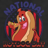 National Hot Dog Day 7 Panel Mesh Trucker Snapback Hat