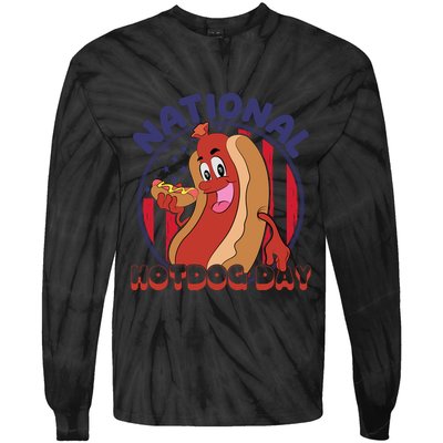 National Hot Dog Day Tie-Dye Long Sleeve Shirt