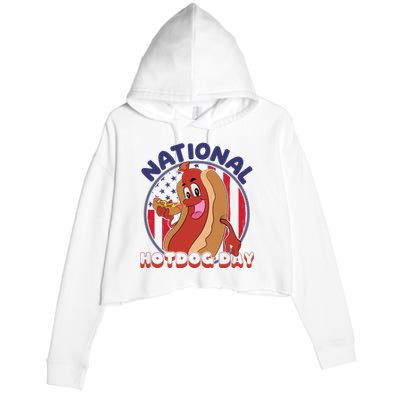 National Hot Dog Day Crop Fleece Hoodie