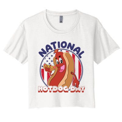 National Hot Dog Day Women's Crop Top Tee