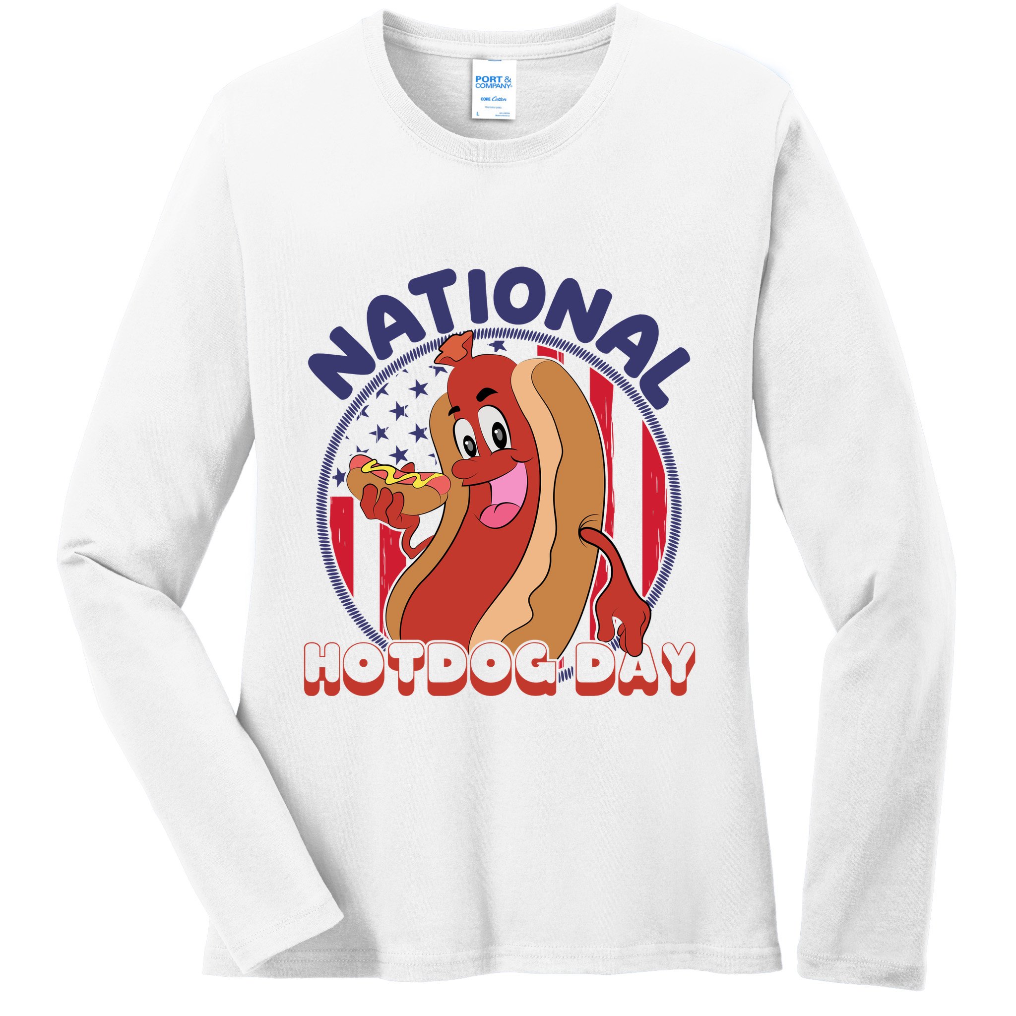 National Hot Dog Day Ladies Long Sleeve Shirt