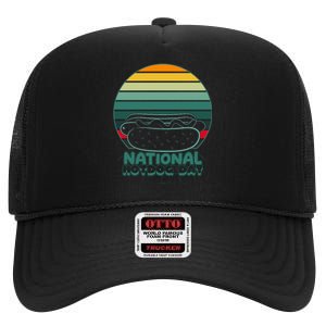 National Hot Dog Day High Crown Mesh Back Trucker Hat