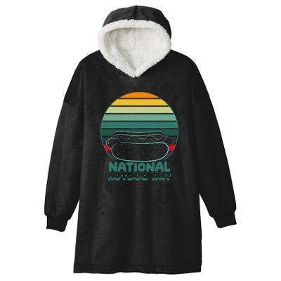 National Hot Dog Day Hooded Wearable Blanket