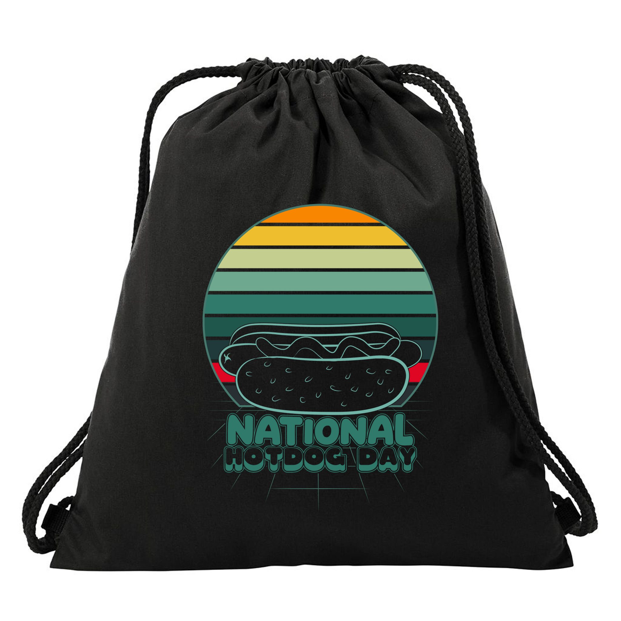 National Hot Dog Day Drawstring Bag