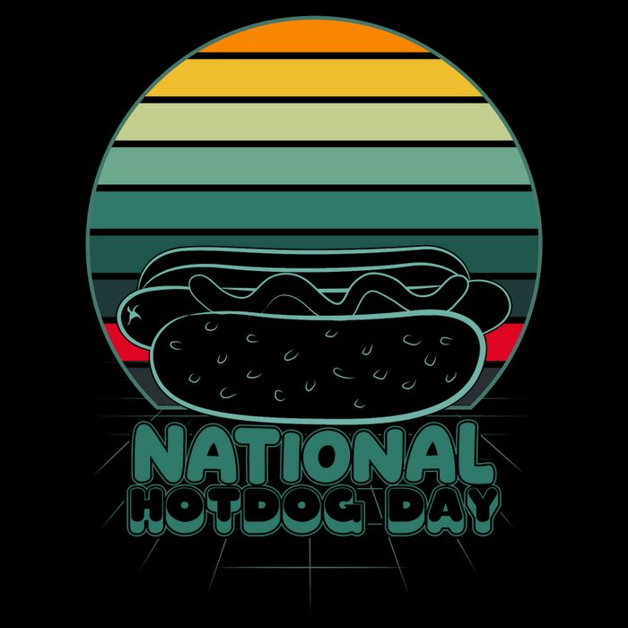 National Hot Dog Day Drawstring Bag