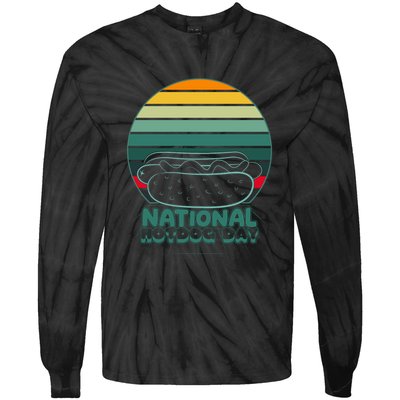 National Hot Dog Day Tie-Dye Long Sleeve Shirt