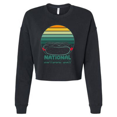 National Hot Dog Day Cropped Pullover Crew