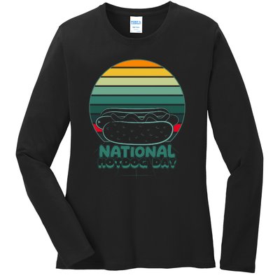 National Hot Dog Day Ladies Long Sleeve Shirt