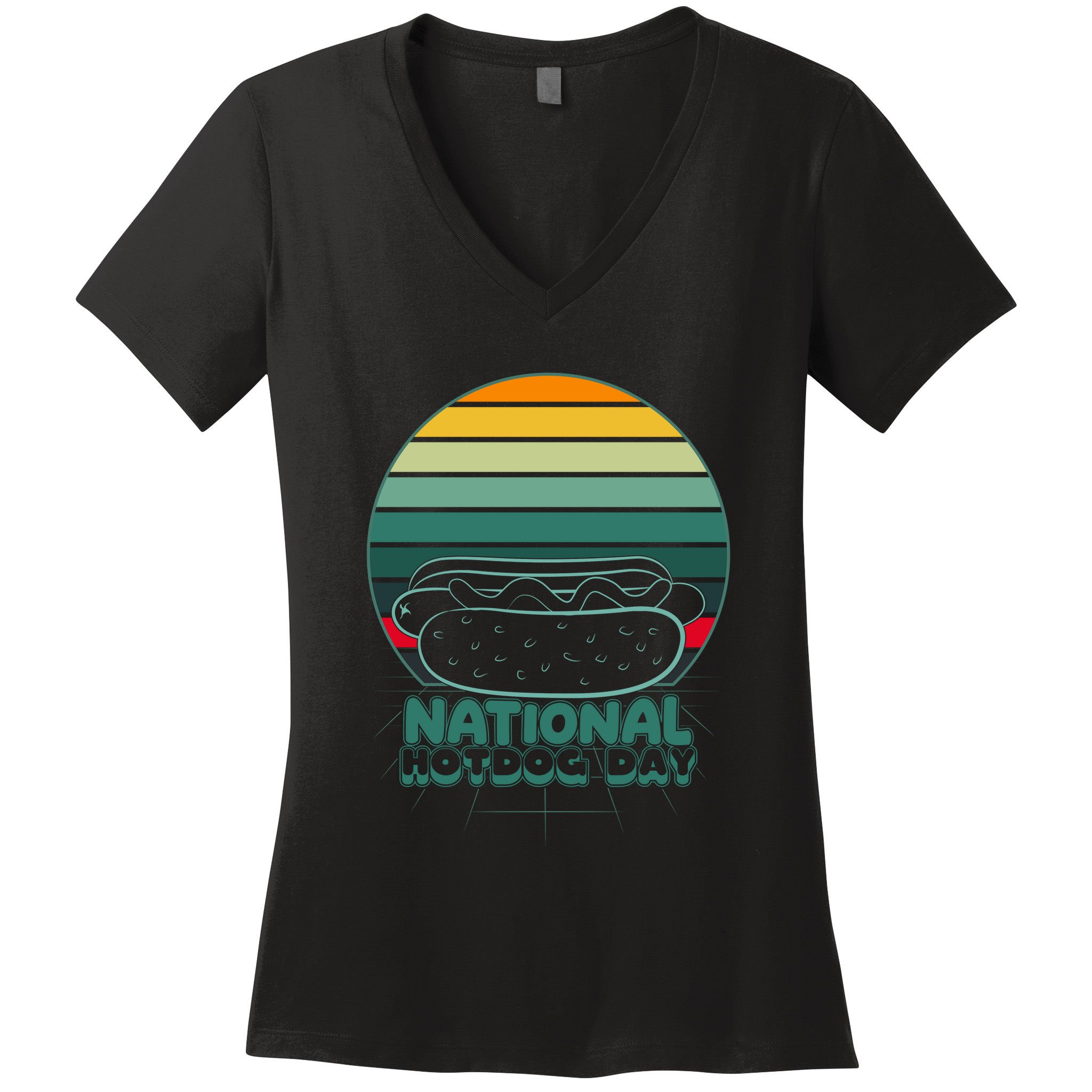 National Hot Dog Day Women's V-Neck T-Shirt