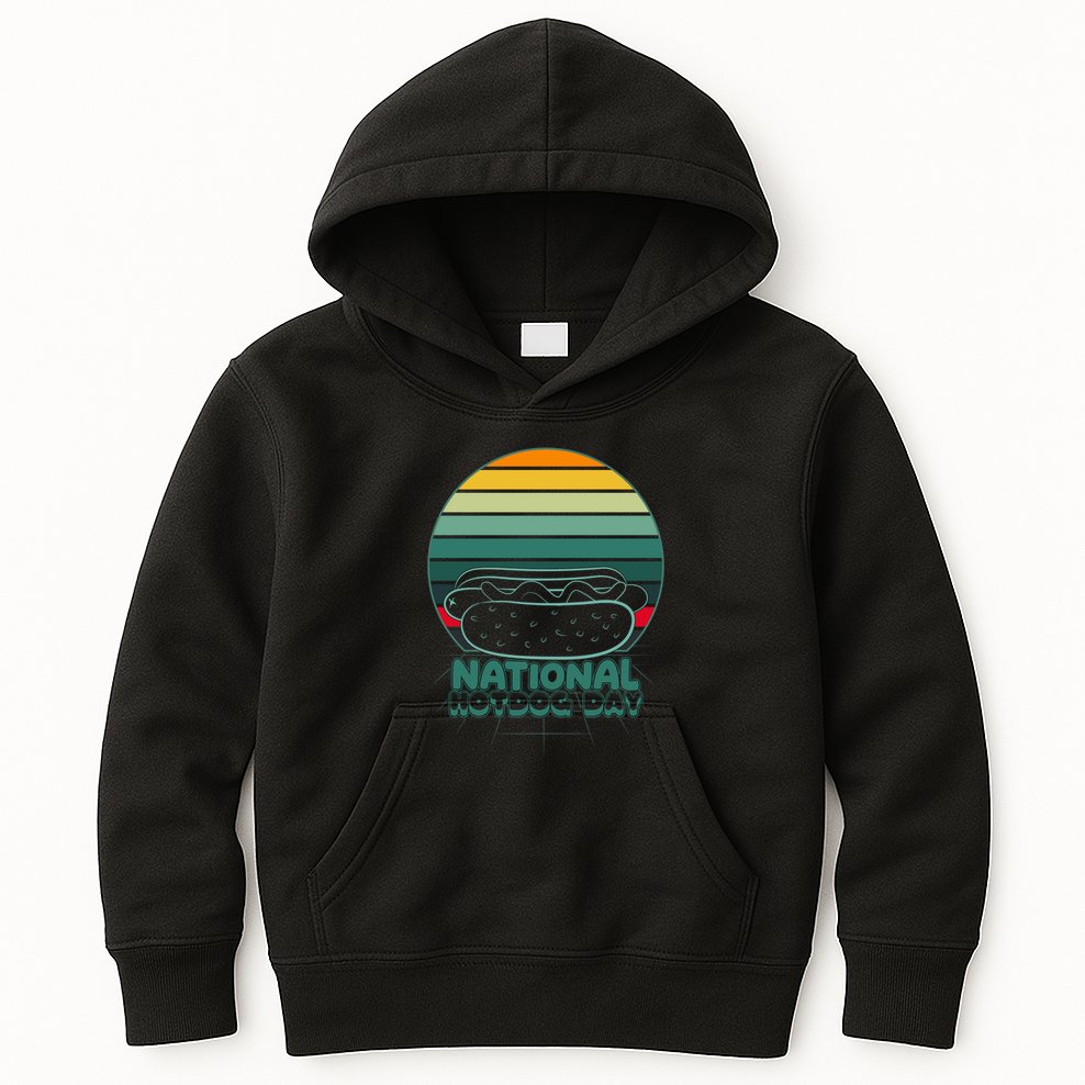 National Hot Dog Day Kids Hoodie