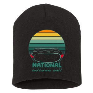 National Hot Dog Day Short Acrylic Beanie