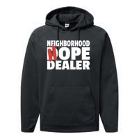 Neighborhood Hope Dope Dealer AA NA Recovery 12 Step Sponsor Performance Fleece Hoodie