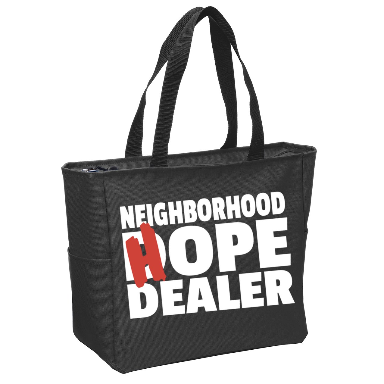 Neighborhood Hope Dope Dealer AA NA Recovery 12 Step Sponsor Zip Tote Bag