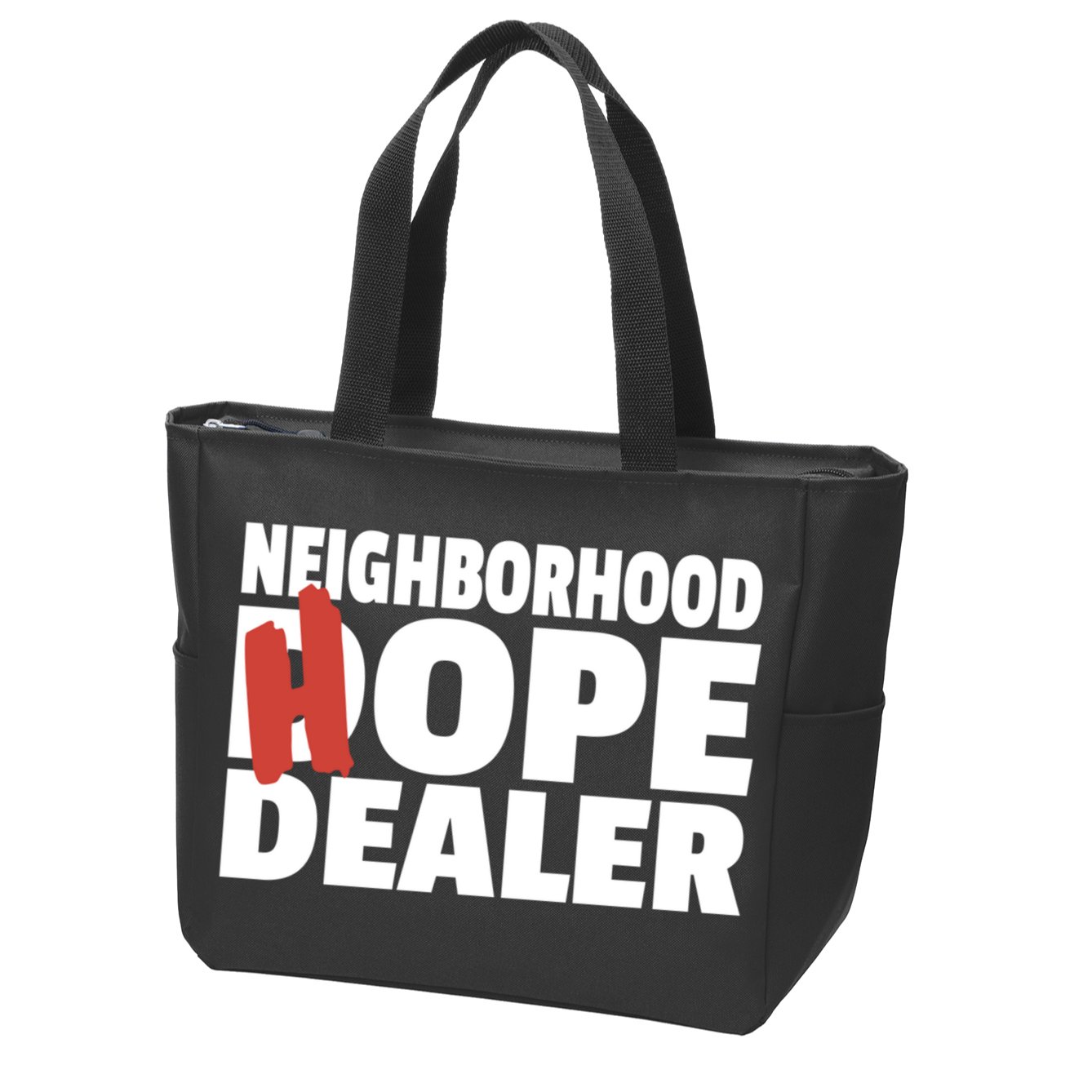 Neighborhood Hope Dope Dealer AA NA Recovery 12 Step Sponsor Zip Tote Bag