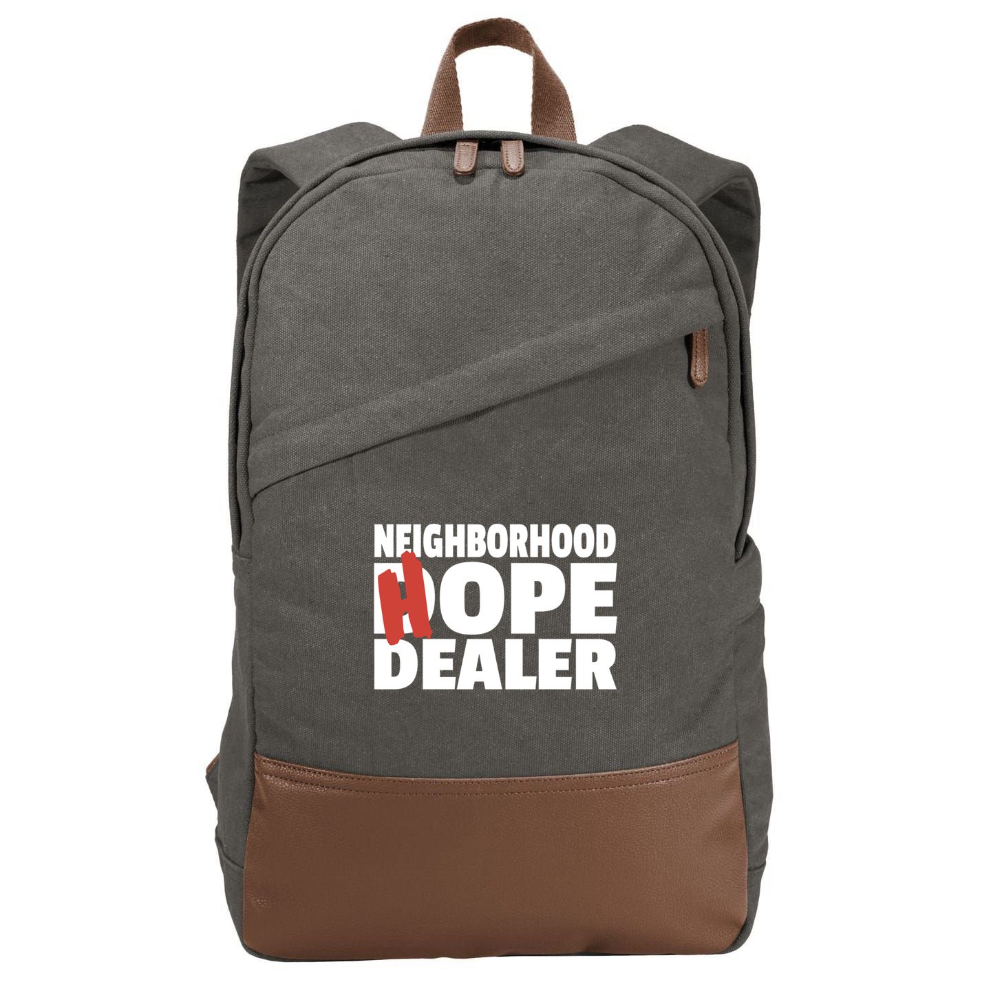 Neighborhood Hope Dope Dealer AA NA Recovery 12 Step Sponsor Cotton Canvas Backpack