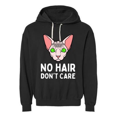 No Hair Dont Care Sphynx Cat Garment-Dyed Fleece Hoodie