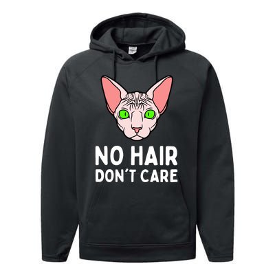 No Hair Dont Care Sphynx Cat Performance Fleece Hoodie