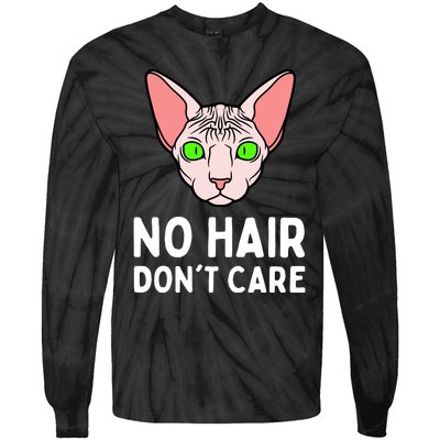 No Hair Dont Care Sphynx Cat Tie-Dye Long Sleeve Shirt