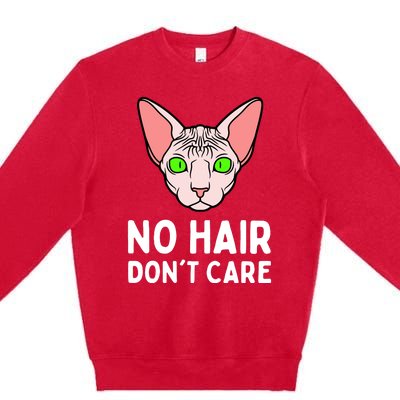 No Hair Dont Care Sphynx Cat Premium Crewneck Sweatshirt