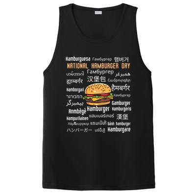 National Hamburger Day American Foods Various Languages Cute Gift PosiCharge Competitor Tank