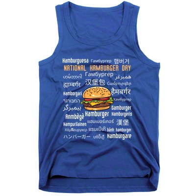 National Hamburger Day American Foods Various Languages Cute Gift Tank Top